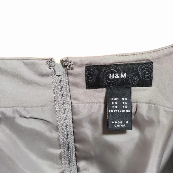 H&M Gray Fitted Cotton Blend Sheath Office Dress - Picture 4 of 5